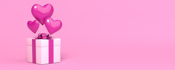 valentine's day gift pink background