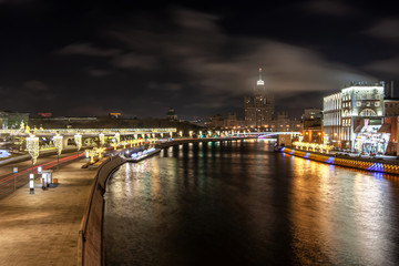 Fototapeta premium urban landscape of night Moscow