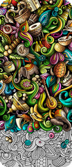 India hand drawn doodle banner. Cartoon detailed flyer.