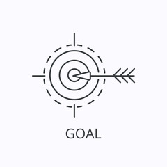 Goal thin line icon. Vector outline illustration