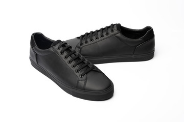 black shoes isolated on white background