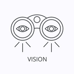 Vision thin line icon. Vector outline illustration