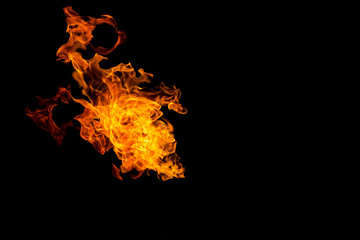 Fire patterns. Flames on a black background. Fiery patterns. Burning flame. Blazing fire. phoenix,	
