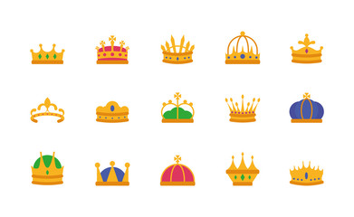 Isolated crowns icon set vector design