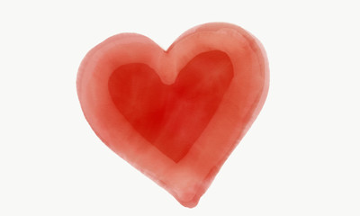 Abstract watercolor heart red shades valentines best. Concept - love, relationship, art, painting 