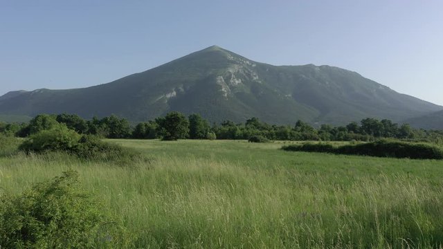  Panning on nature and Rtanj mountain in eastern Serbia 4K video