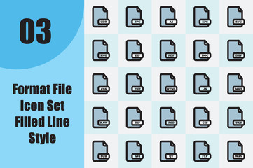Format FIle Icon Set Filled Line Style