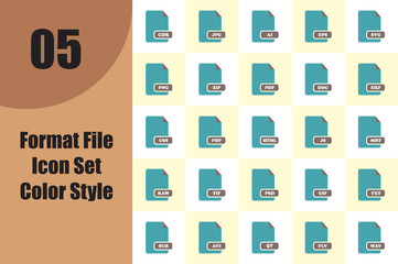 Format File Icon Set Color Style