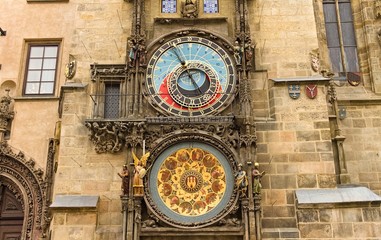 Prague, Czech Republic - 27 December 2019: Old Town Hall Tower with the Astronomical Clock (Prague Orloj)