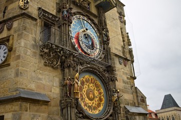 Prague, Czech Republic - 27 December 2019: Old Town Hall Tower with the Astronomical Clock (Prague Orloj)