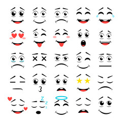 Cartoon faces. Vector illustration