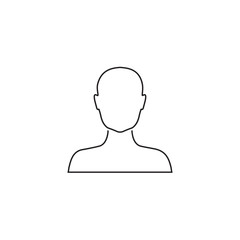 Avatar Flat Style Vector Line Icon. User Sign Icon. Human Avatar Black Icon Vector