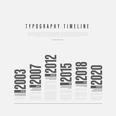 Fototapeta na wymiar Vector Infographic typography timeline report template