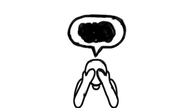 overthinking concept hand drawn animation,stop motion,negative thinking,stress,anxiety