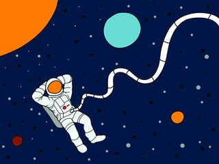 vector illustration of a astronaut floating in space. 