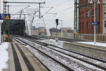 Fototapeta na wymiar mannheim, ludwigshafen, limburgerhof train station