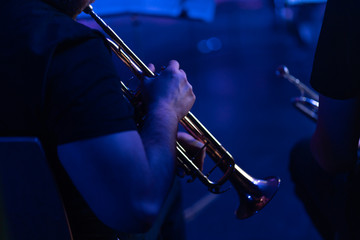 Man playing trumpet at the concert