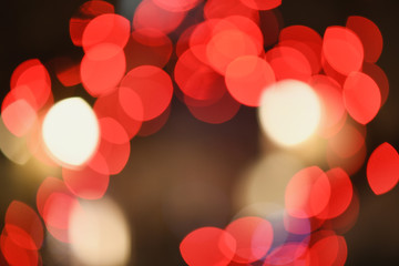 Blurred background with colored round bokeh.