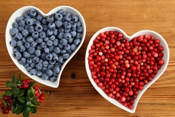 Blueberries and cowberries.