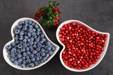Blueberries and cowberries.