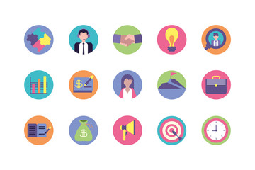 Isolated business icon set vector design