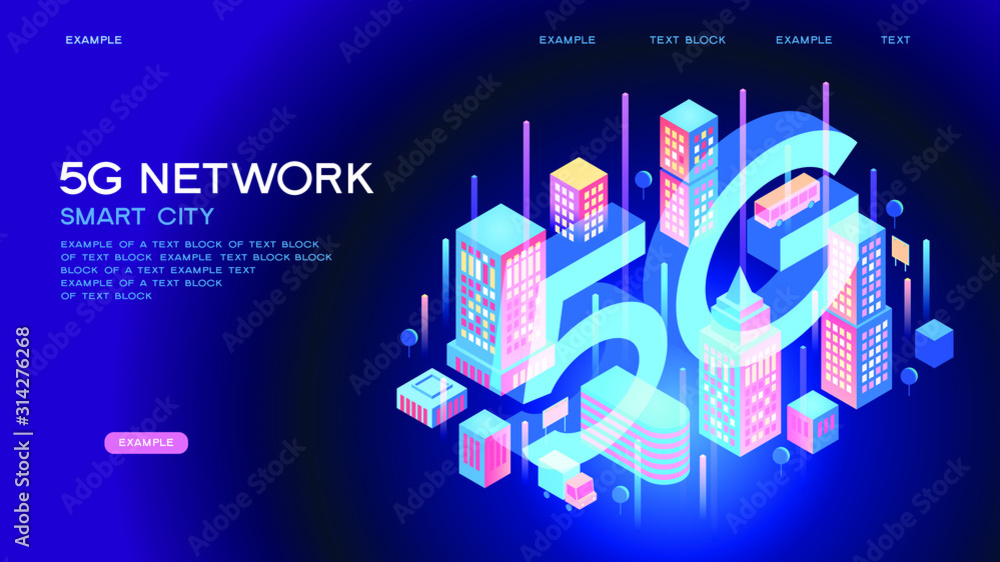 Aufkleber 5g network wireless technology vector concept. high-speed mobile internet. using modern digital devi