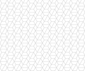 Repeating hexagon shape vector pattern, gray line