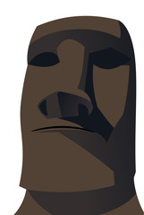 Stone idol from Easter Island, vector color picture