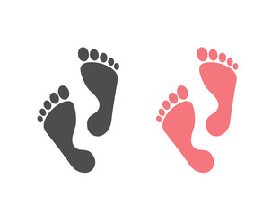 Fototapeta na wymiar Foot step icon set. Vector illustration in flat style
