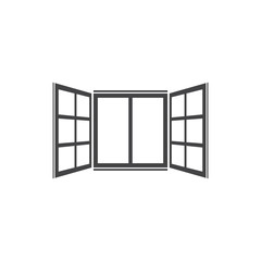 Open window icon in flat style isolated background. For your design, logo. Vector