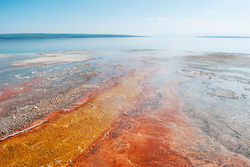 Beautiful mineral structures, National Park Yellowstone
