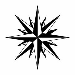 A complex Wind rose symbol on the white background