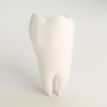 tooth after professional tooth cleaning - 3D Rendering