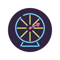 Fototapeta premium Neon casino roulette inside circle vector design