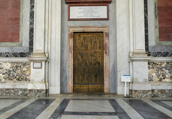 The Holy Door (Porta Santa) on the Basilica of Saint Paul Outside the Walls.