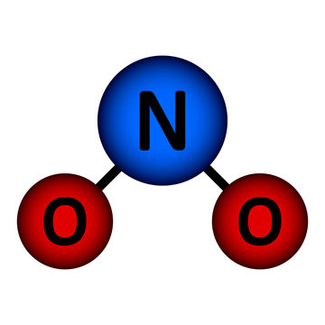 Nitrogen dioxide gas molecule icon.