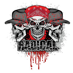 Gothic sign with skull, grunge vintage design t shirts