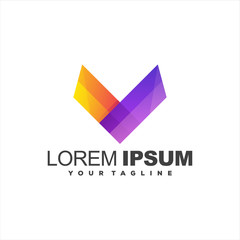 awesome letter v logo design