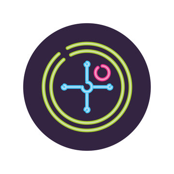 recommend clip art: Neon casino roulette inside circle vector design