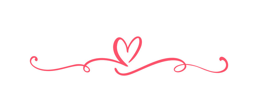 Heart love sign logo. Design flourish element valentine card for divider. Vector illustration. Infinity Romantic symbol wedding. Template for t shirt, card, poster