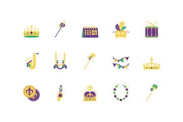 Isolated mardi gras icon set vector design © djvstock