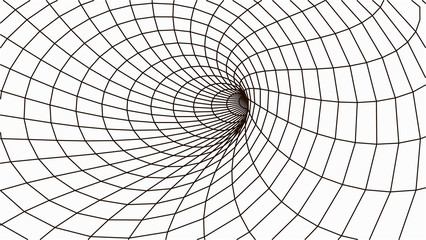 Obraz premium Abstract tunnel. Vector wormhole. 3D corridor mesh.