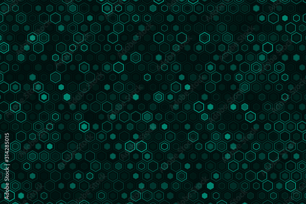 Poster abstract color geometric background consisting of hexagonal figures. color dodge effect and screen e