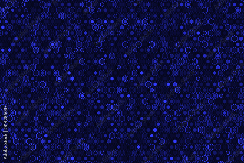 Poster abstract color geometric background consisting of hexagonal figures. color dodge effect and screen e