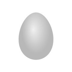 Gray egg on a white background. Minimal festive style for Easter patterns. 3D illustration.