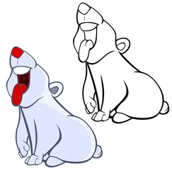 Fotobehang Vector Illustration of a Cute Cartoon Character Polar Bear  for you Design and Computer Game. Coloring Book Outline  © liusa