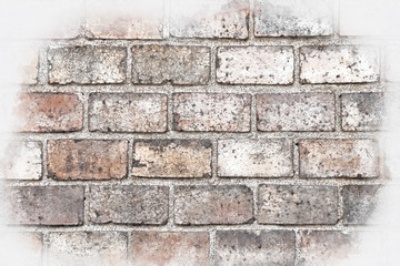 abstract architecture sketch style image of old brick wall