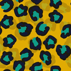 Black Animal Leo Wool Vector Seamless Pattern. White Hair Bohemian Jaguar Banner. Drawn Abstract Illustration. Painting Watercolour Animal Camouflage Style.