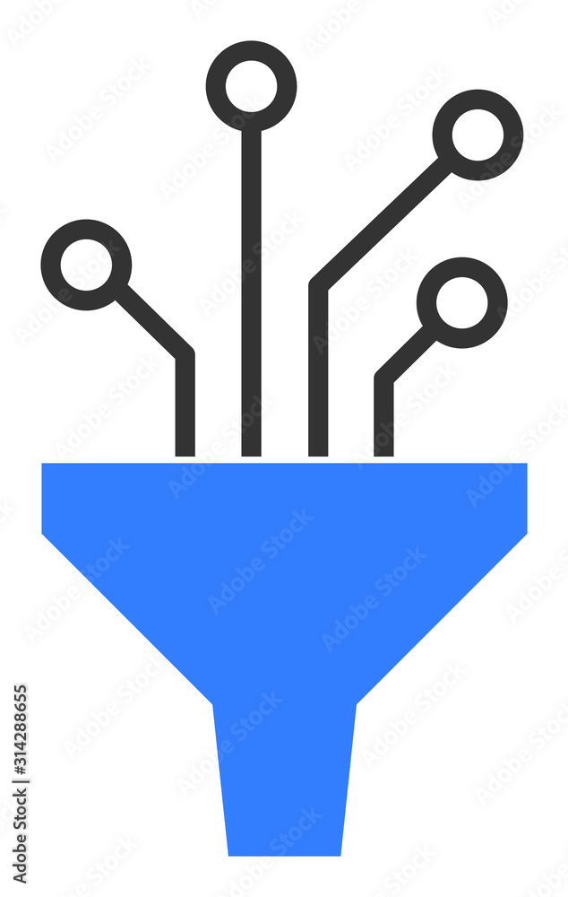 Poster circuit filter vector icon. flat circuit filter pictogram is isolated on a white background.