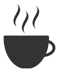 Coffee cup vector icon. Flat Coffee cup symbol is isolated on a white background.